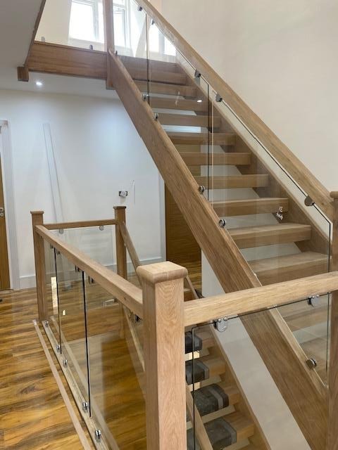 Oak and glass staircase